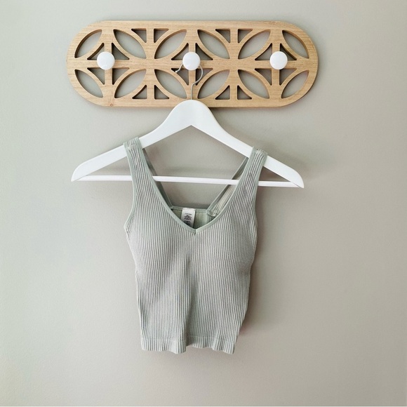 Revival Ribbed Tank Top Green Sz OS - Picture 1 of 8